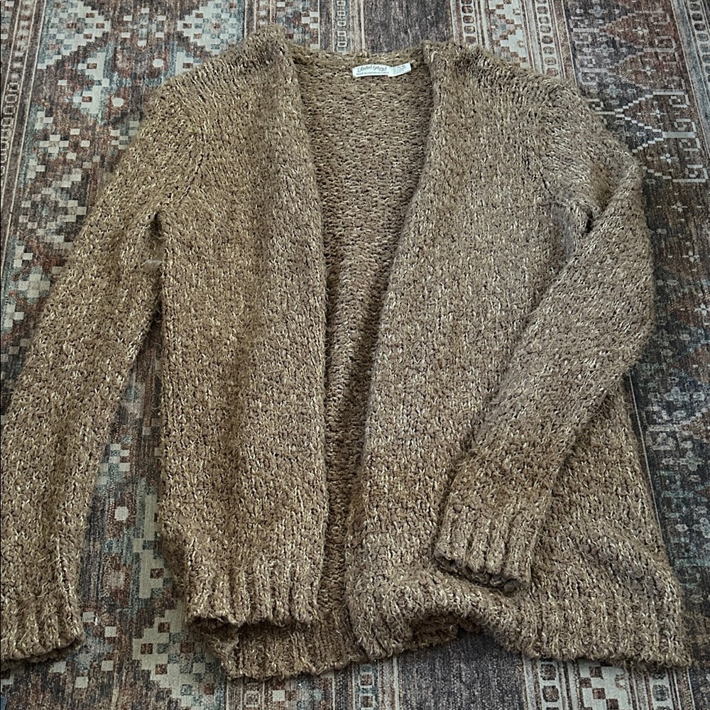 Cozy Brown Sparkly Knit Sweater